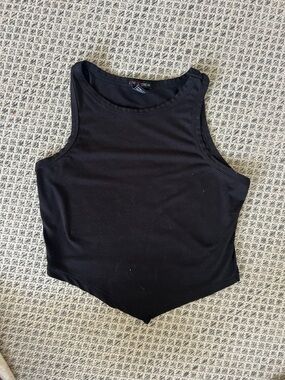 Black Sleeveless Crop Tank Top